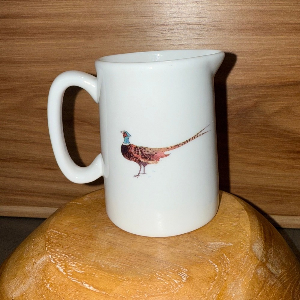 Sophie Allport White Pheasant Creamer Pitcher Fine Bone China Small Jug - Picture 2 of 4